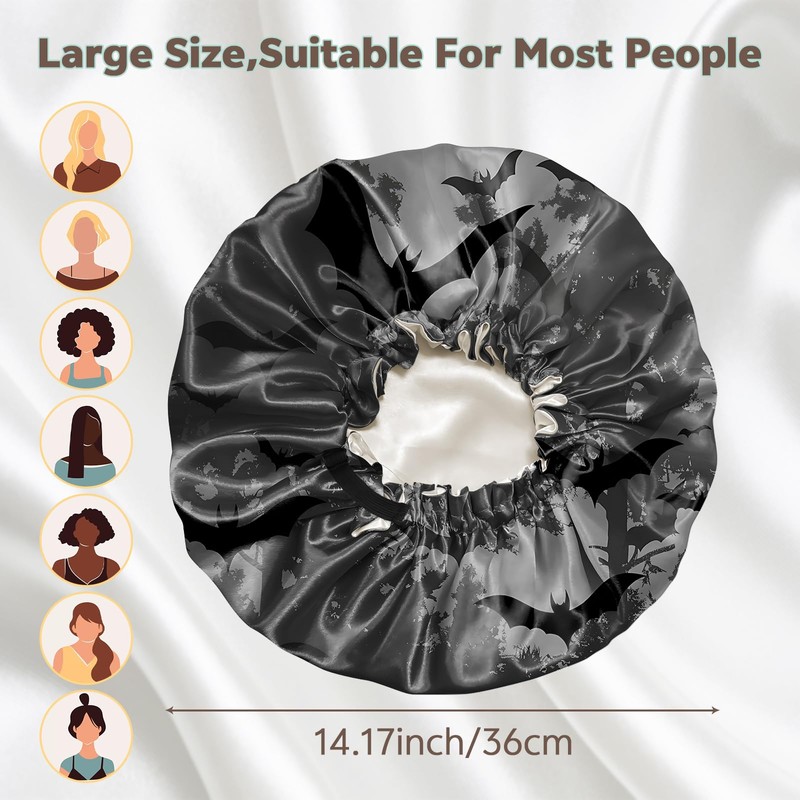 Cabreche 2 PCS Bonnets for Women Girls Satin Hair Bonnet