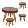 Dollhouse Wood Round Dining Table Chair Mini Miniature Dollhouse Furniture