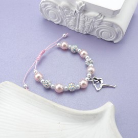 MollyQueen Gymnastics Gifts for Women Gifts Gymnastics Party Favors Supplies Gymnastics Bracelet Jewelry Gymnastics Inspirational Team Gifts for Gymnast (Pink Gymnastics Bracelet-A)