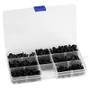 340Pcs Flange Self Tapping, Black Galvanised Screws Large Flange Head
