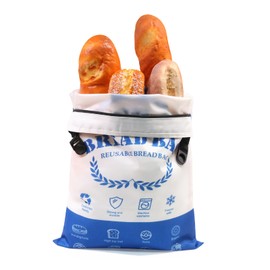 SumDirect Bread Bags for Homemade Breads- 1 Pack Blue Reusable Zipper Bread Bags for Sourdough, Large Freezer Safe Food Storage Bag to Keep Loaf Fresh (Blue, 1 Pack)