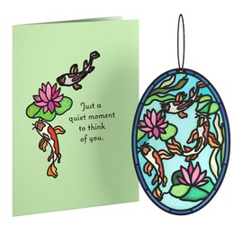 Lovepop Everyday Suncatcher Card for Her and Him - 3D Greeting Cards for Boys, Girls, Men, Women - Quiet Moment Koi Pond - 5" x 7" Fish Card - Blank Notecard & Envelope Included