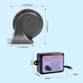 Hupe 12v Lauts Universal Horn Signalhorn Wasserdichte, Universal Hupe für Auto Motorrad LKW Boot, Hochton/Tiefton, 410-510HZ