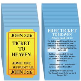 Fankya 240pcs Gospel Tracts Romans Road Salvation Religious Christian Tract Serenity Catholic Prayer Pocket Jesus Scripture Bible Verse Cards for Evangelism Church Easter (Ticket to Heaven)