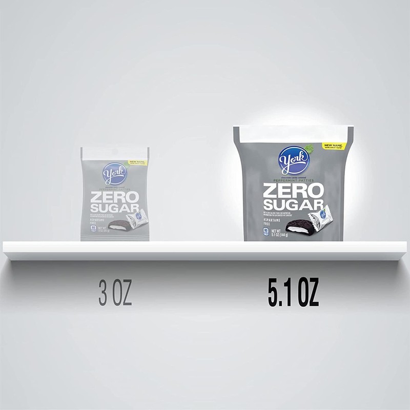 YORK Zero Sugar Chocolate Peppermint Patties Candy, Individually Wrapped, Aspartame