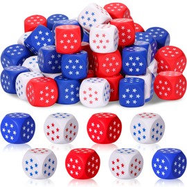 Liliful 30 Pcs 4th of July Stress Balls Bulk 1.57 Inch Mini Patriotic Stress Balls Red White and Blue Star Cubes Relief Fidget Toys for Independence Day Memorial Day Party Supplies