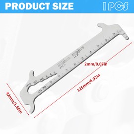 Chain Gauge, Chain Gauge Bicycle, Chain Wear Gauge, Silver, Chain Gauge, Spoke Wrench, Quick and Easy Wear Measurement for Bicycle, Stainless Steel, Chain Wear Gauge for Bicycle