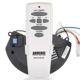 Anderic UC7058RY / 7058YM-01 Receiver with Remote Control kit (UC7078TR / RR7078TR) for Windward II Ceiling Fans and Others