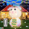 Whimsical 2.5 FT Easter Bunny and Egg Lights: Indoor Outdoor Decor with Remote Control, IP44 Waterproof, and 8 Lighting Modes - Ideal for Home, Yard, Garden, Lawn, and Festive Holiday Parties