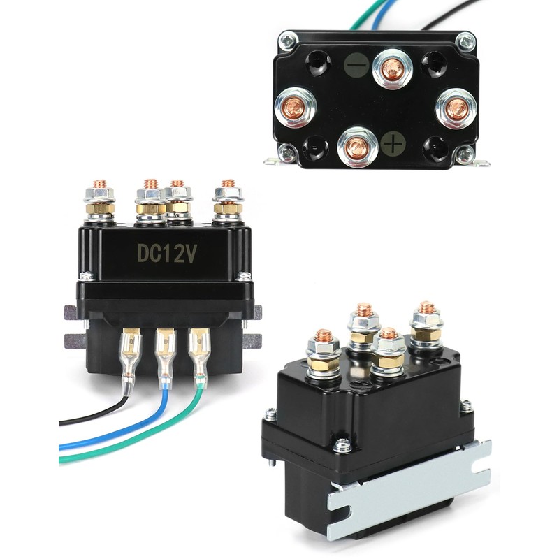 QWORK Universal 12V Solenoid Relay Contactor Winch Rocker Thumb Switch