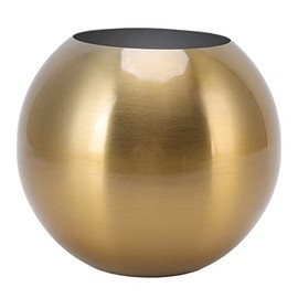Florero Redondo, Florero Redondo de Acero Inoxidable, Florero de Boda, Estilo Nórdico, Moderno Florero Pequeño de Acero Inoxidable, Decoración de Mesa de Sala de Estar Y Oficina(Oro antiguo)