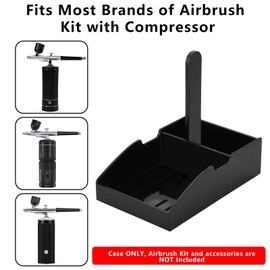 Acrylic Organizer Holder for Airbrush Kit with Compressor, Airbrush Gun Accessories Holder, Black Desktop Airbrush Set Organizer, Auto Airbrush Paint Set Storage Rack for Makeup, Nail Art, Painting