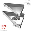 Hydroware Triangle Shower Drain - Stainless Steel Triangular Shape Shower