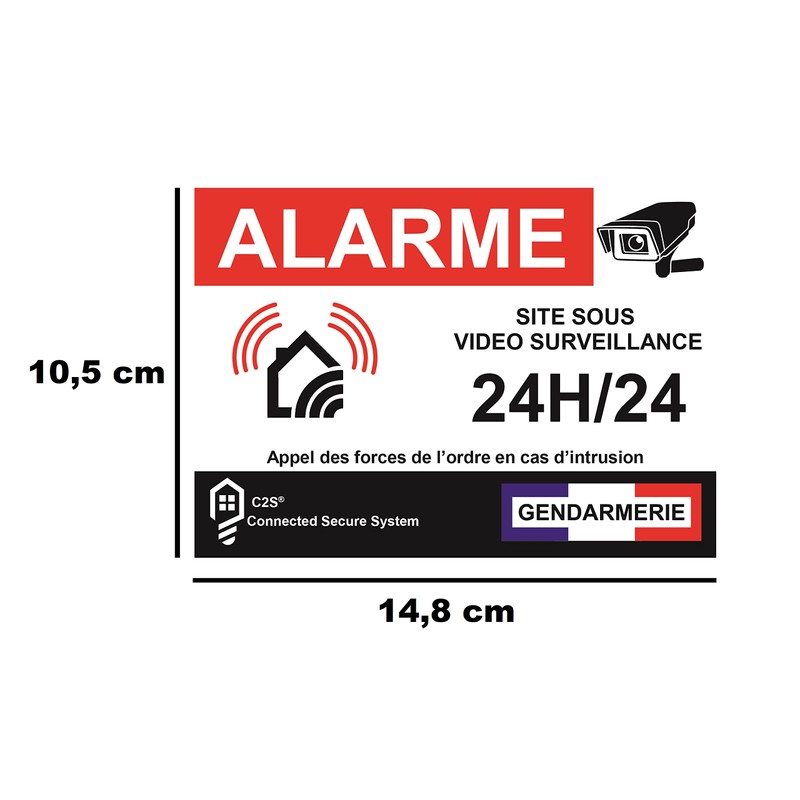 Set of 12 Deterrent, Alarm Stickers, Video Surveillance, Home Protection,
