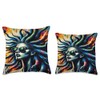 Mens Retro Medusa in Sunglasses Greek Mythology Throw Pillow