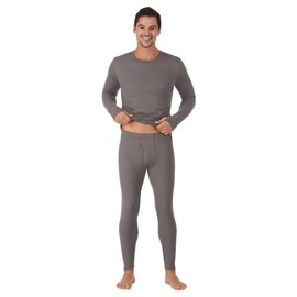 Cuddl Duds Mens Thermal Underwear - Heavyweight Base Layer 2-Piece Set - Cozy Moisture-Wicking Long Johns - Winter Clothing - Graphite - X-Large