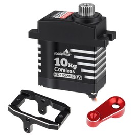 HobbyPark Waterproof for TRX4MT TRX4M Servo 10kg High Torque Steering Servo Coreless Motor with Servo Mount Bracket and Arm Set Metal Gear Digital Servo Motor fit 1/18 Crawler Car Upgrades Parts