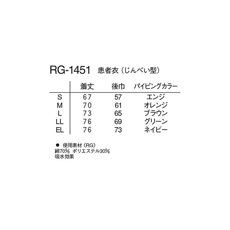 Nagaileben RG-1451(LL) Patient Clothes Type, Blue
