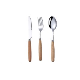 12pcs The Wooden Handle Stainless Steel Flatware Set Utensils Include Knife Fork Spoon Tableware Set For Home And Restaurant,Dishwasher Safe Only Food And Love Cannot Be Failed（Hand Wash Recommended ）