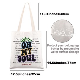 MYSOMY Psalm 150 Bible Verse Tote Bag Psalm 150 Praise The Lord Gifts Bible Scripture Gifts Christian Shoulder Bag (oh my soul uk1)