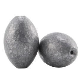 Dr.Fish Plomo de huevo con forma ovalada, pesas de pesca, plomos, pesca de lubina, fundición de agua dulce, agua salada, plomador deslizante, 3 onzas