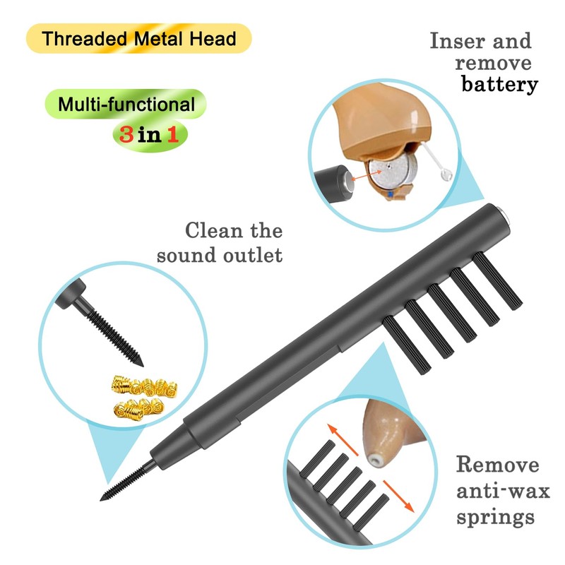 6 Pieces Hearing Aid Cleaning Kits, Hearing Aid Cleaning Brushes