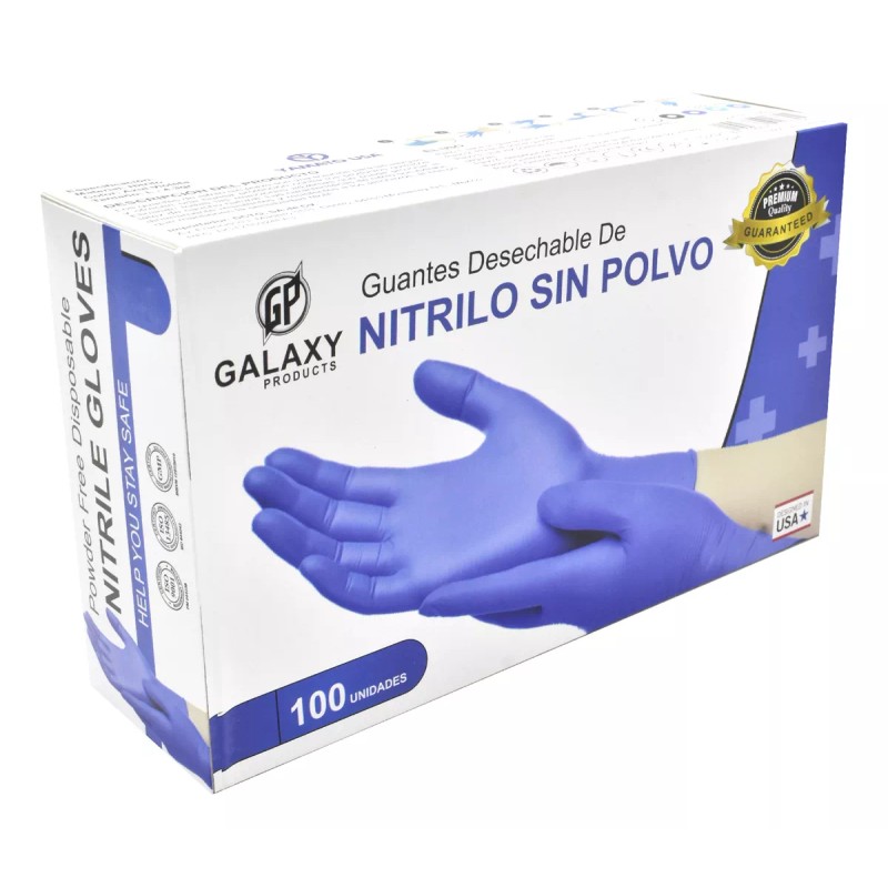 DCTG Guante De Nitrilo 100 Piezas Color Azul Talla Chica
