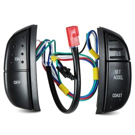 BASIKER Steering Wheel Cruise Control Switch Buttons Multi-Function Combination Fit for 1997-2004 Ford F-150/250/350 Super Duty, 1999-2007 E-150/250/350/450/550, Excursion, Expedition 1C3A9D809AA