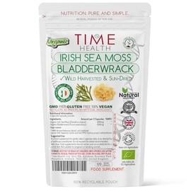 Organic Irish Sea Moss & Bladderwrack - 120 Capsules - Wild Harvested & Sun-Dried - Grown in Ireland - Pristine Atlantic Waters - 92 Essential Nutrients - Dr. Sebi - UK Made - GMP - No Additives
