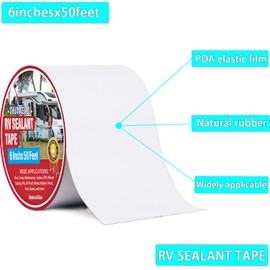 CHUANGSEED RV Roof Tape White, 6 Inch X 50 Feet, Sealant Patch Repair for Camper, Trailer, Stop Leaks, UV-Resistant, Weatherproof, Boat