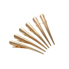 6pcs Duckbill Hair Clips with Teeth - Non-slip Alligator Hair Barrettes - Metal Alligator Clips for Hair Styling - Sectioning Clips Duckbill Hair Clips,Durable alligator hair clip (gold)
