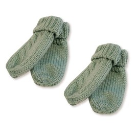 Nursery Time Knitted Baby Mittens 2-Pack - One Size - 7 Colours (Sage Green)