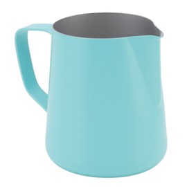 Milk Frothing Pitcher Stainless Steel Milk Jug Coffee Frothing Pitcher for Milk Tea Shop Cafe 350ML Teflon Blue