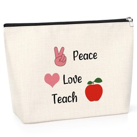 Teacher Gifts for Women Cosmetic Bag Teacher Appreciation Gifts Retirement Gifts for Teacher Teacher Day Gifts for Teacher from Students Makeup Travel Pouch Christmas Birthday Presents