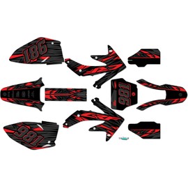Kalair GFX Graphics Kit for Honda CRF 450R (2005-2007) TWITCH Series Red 09 Mil - Dirt bike Custom Racing Graphics Decals Stickers Kit, no-plastics