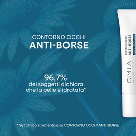 Omia Idrophilia, Contorno Occhi Anti-Borse, Trattamento in Gel per Borse e Occhiaie, Riduce il Gonfiore e Dona Sguardo Fresco e Riposato, Formula Vegana, 15 ml