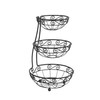Spectrum Diversified Scroll Arched Server Stacked, 3-Tier Fruit Bowls Counters,