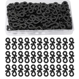 Yoicn Lth 80 Pcs Small Gutter Hooks for Outdoor String Light Hangers, S Shaped Mini Christmas Lights Gutter Clips for Fence Wire Securing Decoration Clips Black