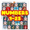 144 Christmas Countdown Advent Number Square Stickers 30mm Glossy Stickers