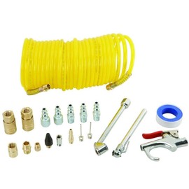 20 PCS Air Compressor Accessory Kit, Dust Removing Blow Gun with Air Compressor Tool and Nozzle Accessories Kit, Improving Efficiency, for Automotive Repairing, Maintenance