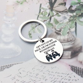 MYSOMY Movie Inspired Gift Funny Step brother Keychain Step-brothe Movie Fans Gift Best Friend Gift (ROUNDHOUSE KC)