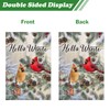 Winter Cardinal Garden Flag 12x18 Double Sided Standerd Xmas Birds