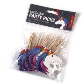 Kikkerland CU96UN Party Picks Unicorn Set of 24, Paper Multicolor, S