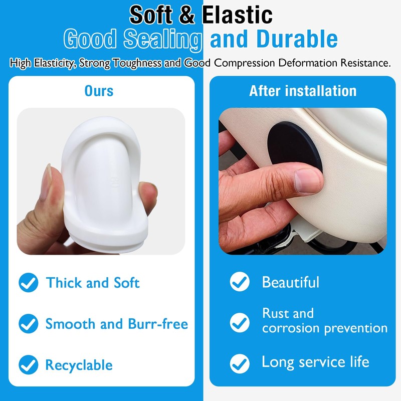 BOPOREAE 4 Pcs 45 mm Silicone Rubber Plugs Snap in