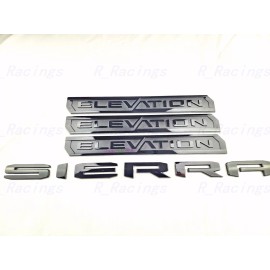 GMC 4PCS Gloss black Door Rear Elevation Sierra Emblems Badge 2019-2023 Sierra 1500