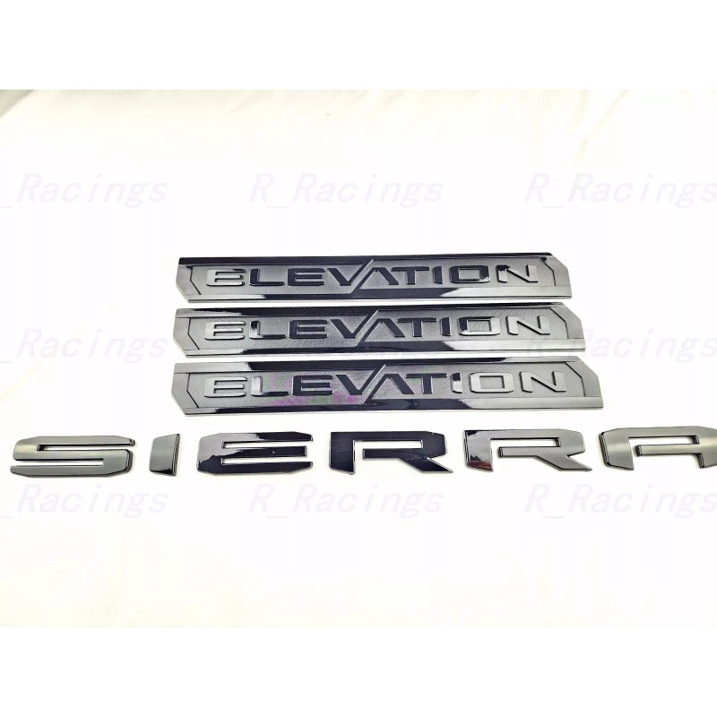 GMC 4PCS Gloss black Door Rear Elevation Sierra Emblems Badge
