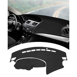 FIILINES Dash Cover Fit for Mazda 3 2010-2013 Accessories Dashboard Mat Cover for Mazda 3 Accessories Dash Mat Sunshade Nonslip Mesh Protector No Glare Black