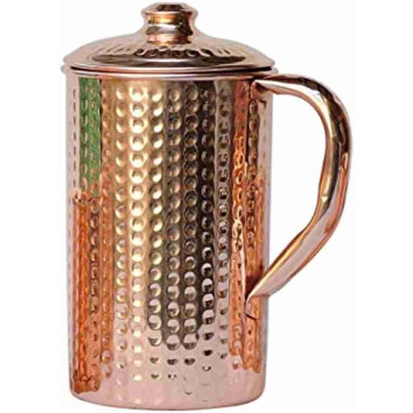 Copper Pitcher With Lid - 1500ml/50 Oz Pure Copper Handmade