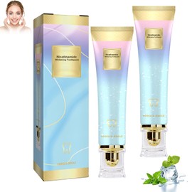 Awxfoo 2Pcs Niacinamide Whitening Toothpaste - Triple Whitening Niacinamide Toothpaste, Fluoride-Free, Gentle Mint, Breath Freshening, Remove Tartar and Tooth Strengthening