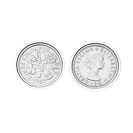 Polished Sixpence Cufflinks | 1962 Anniversary 1962 Coins 63rd Birthday